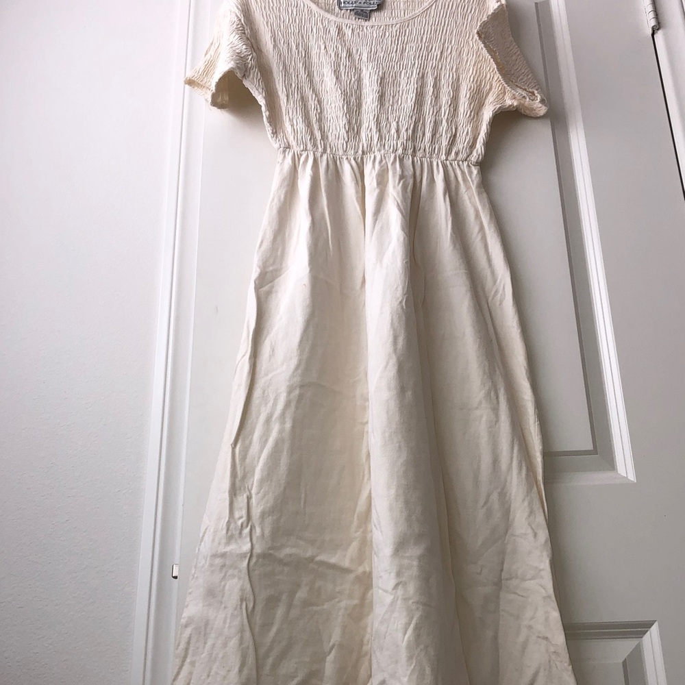 Cream Textured Maxi Dress - Picture 4 of 9